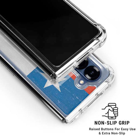 Chile Flag Distressed Galaxy Z Fold6 Clear Case